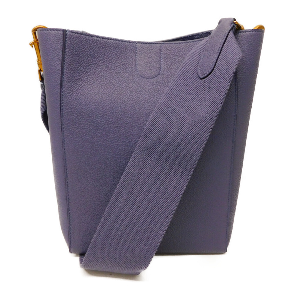 Celine Sangle Bucket Bag Purple Leather Shoulder